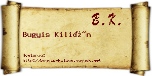 Bugyis Kilián névjegykártya